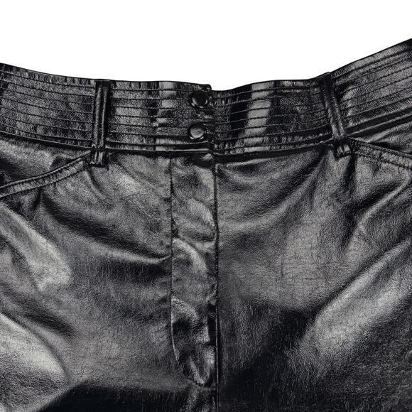 WILFRED Aritzia Funk Glossy Vinyl High Rise Slim Fit Pant Sz 2 Black - Picture 5 of 8